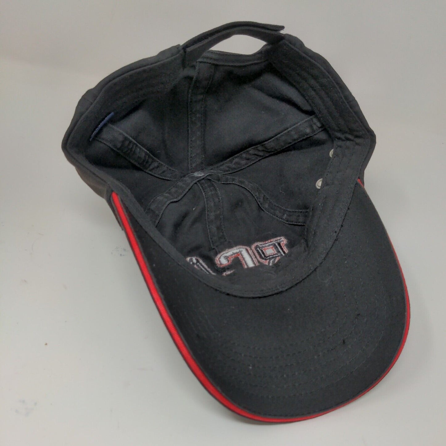 RCA Embroidered Strapback Hat Cap Black Red Accents 100% Cotton