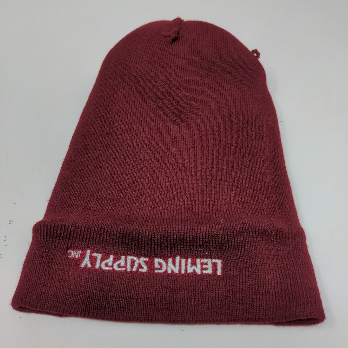 Leming Supply Men's Knit Beanie Hat Red OFSA Embroidered Logo