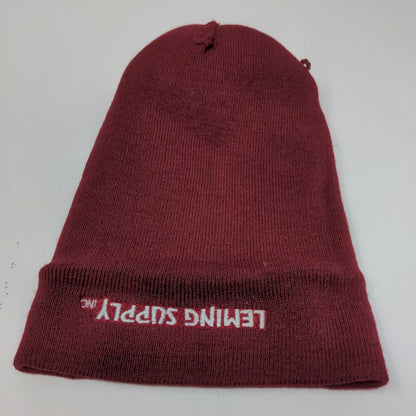 Leming Supply Men's Knit Beanie Hat Red OFSA Embroidered Logo