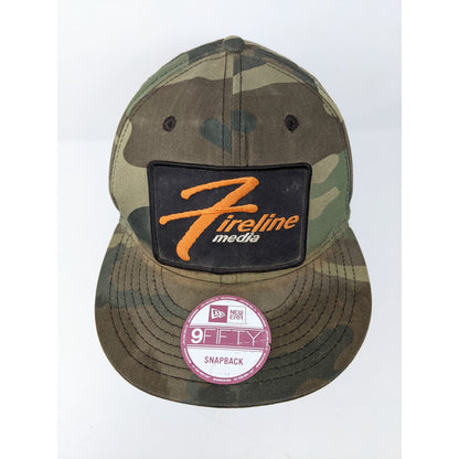 New Era 9Fifty Snapback Hat Fireline Media Adjustable Camo US Flag Patch OSFM