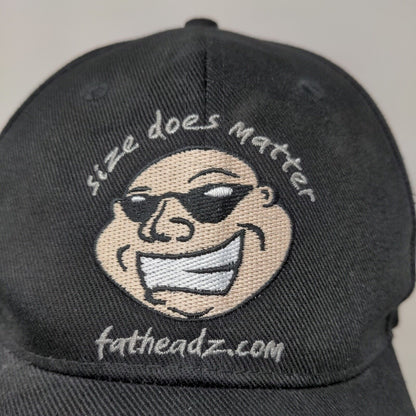 Fatheadz Men's Strapback Hat Black Adjustable Embroidered Logo