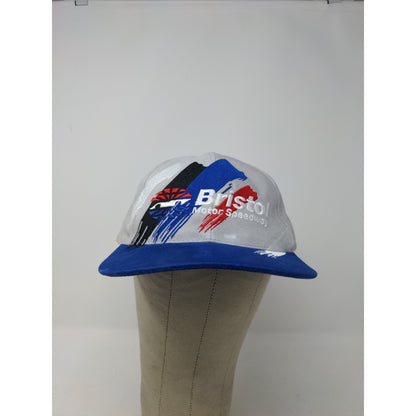 Bristol Motor Speedway Slideback Hat Embroidered Logo Spell Out Gray Blue