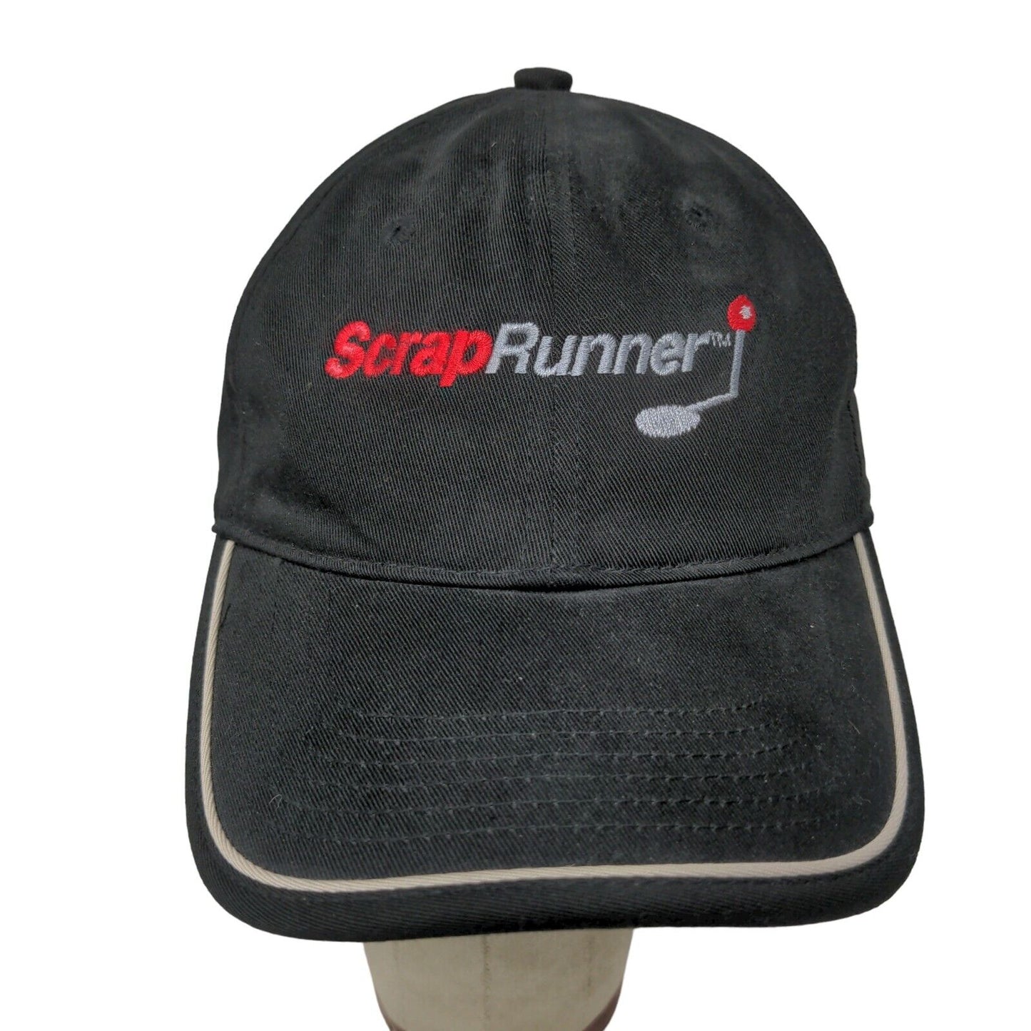 Scrap Runner Embroidered Black Slide Back Hat Cap Adjustable Spell Out Logo