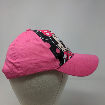 Disney Minnie Mouse Girl's Snapback Hat Pink OSFM Big Print Polyester