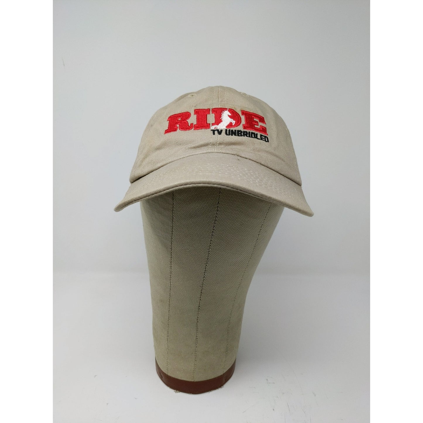 Ride TV Unbridled Horse Equestrian Slideback Hat Embroidered Logo Tan