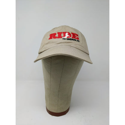 Ride TV Unbridled Horse Equestrian Slideback Hat Embroidered Logo Tan