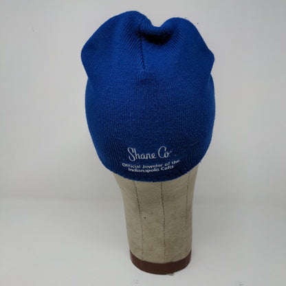 Vintage NFL Blue White Colts Beanie Hat Shane Co. Official Jeweler Embroidered
