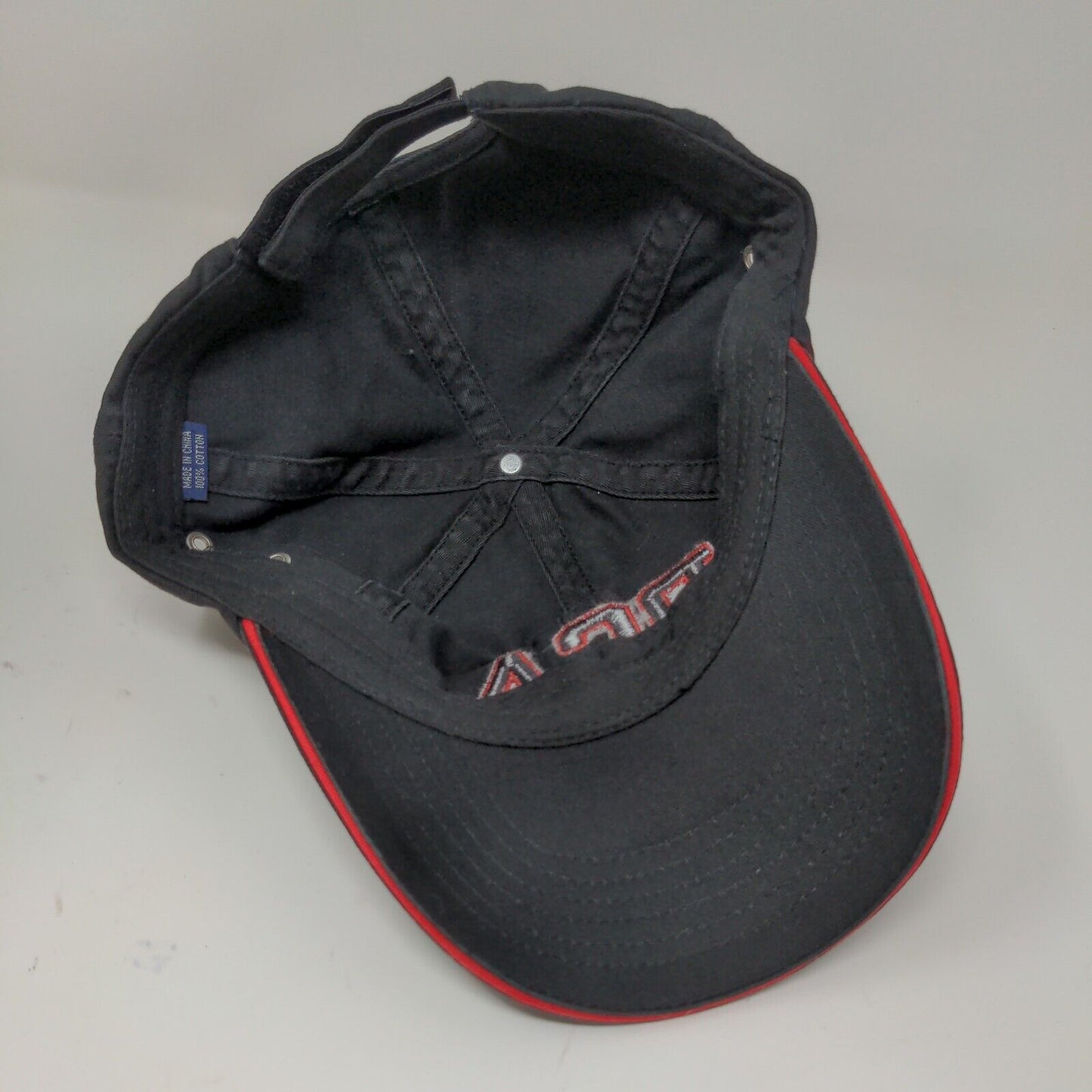 RCA Embroidered Strapback Hat Cap Black Red Accents 100% Cotton