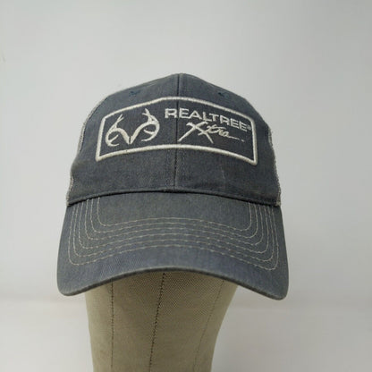 Realtree Xtra Men's Snapback Mesh Back Hat Gray Distressed Embroidered Logo