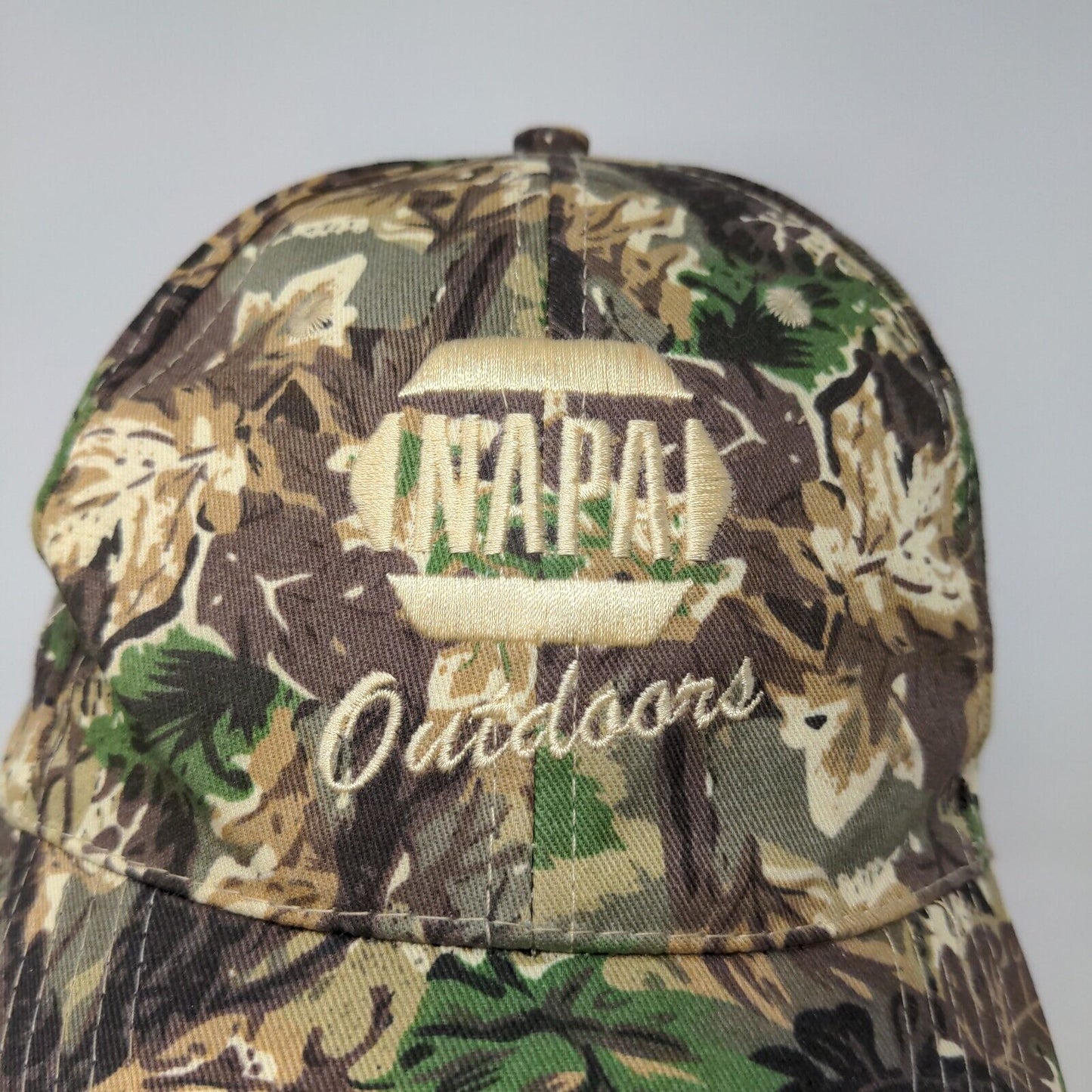 NAPA Outdoors Men's Strapback Camo Hat Green Brown OSFM Embroidered Logo