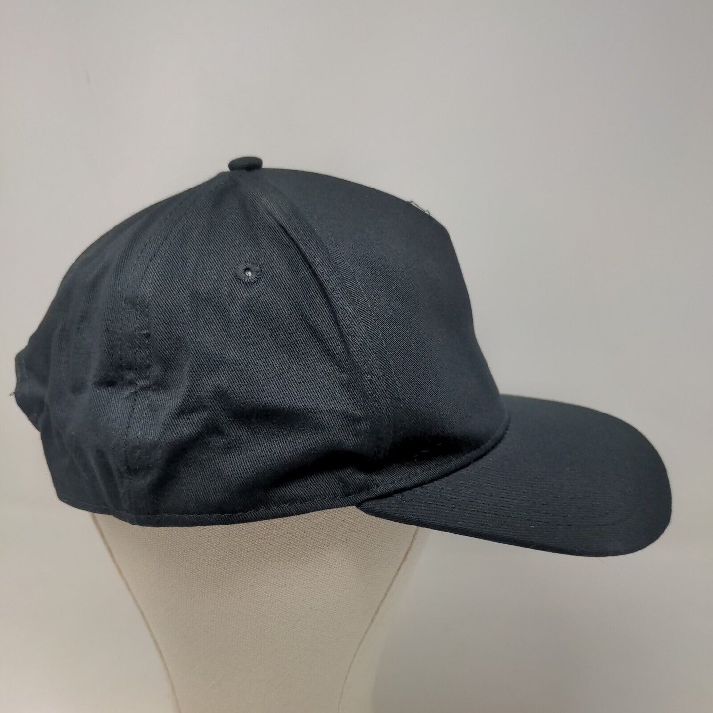Unbranded Men's Snapback Hat Black Blank Size OSFA Vent Holes Cotton