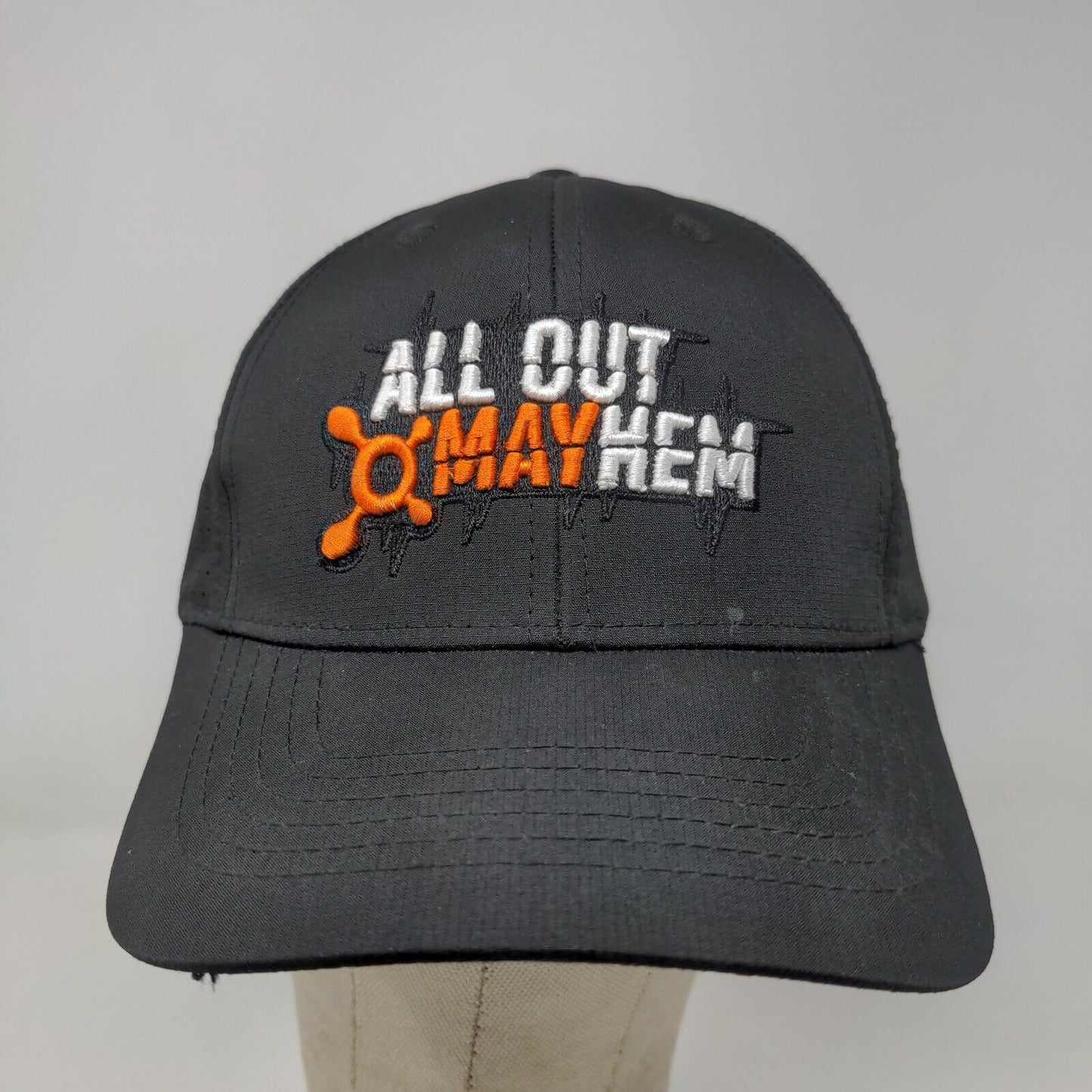 All Out Mayhem Men's Strapback Hat Black Adjustable Embroidered Logo