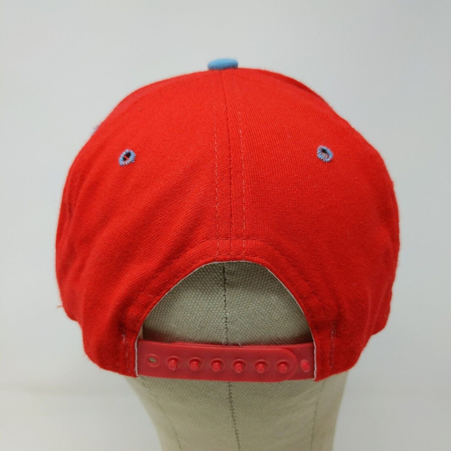 New Era Men's Snapback Hat Red Blue Size M/L Embroidered Logo Made USA