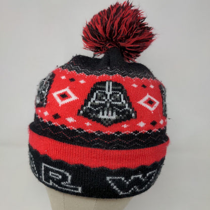 Star Wars Men's Knit Beanie Hat Cap Black Red One Size Acrylic