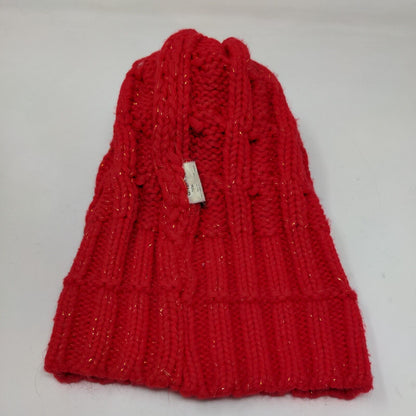 Gettix Men's Knit Beanie Ski Cap Red One Size Cable Knit Pom Pom