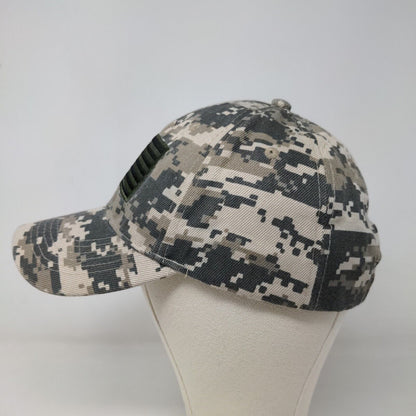 KYS Men's Strapback Hat Multicolor Digital Camo OSFM Embroidered Flag Patriotic