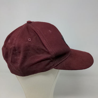 Unrivaled Supply Men's Snapback Hat Red Burgundy Patch Logo Vent Holes