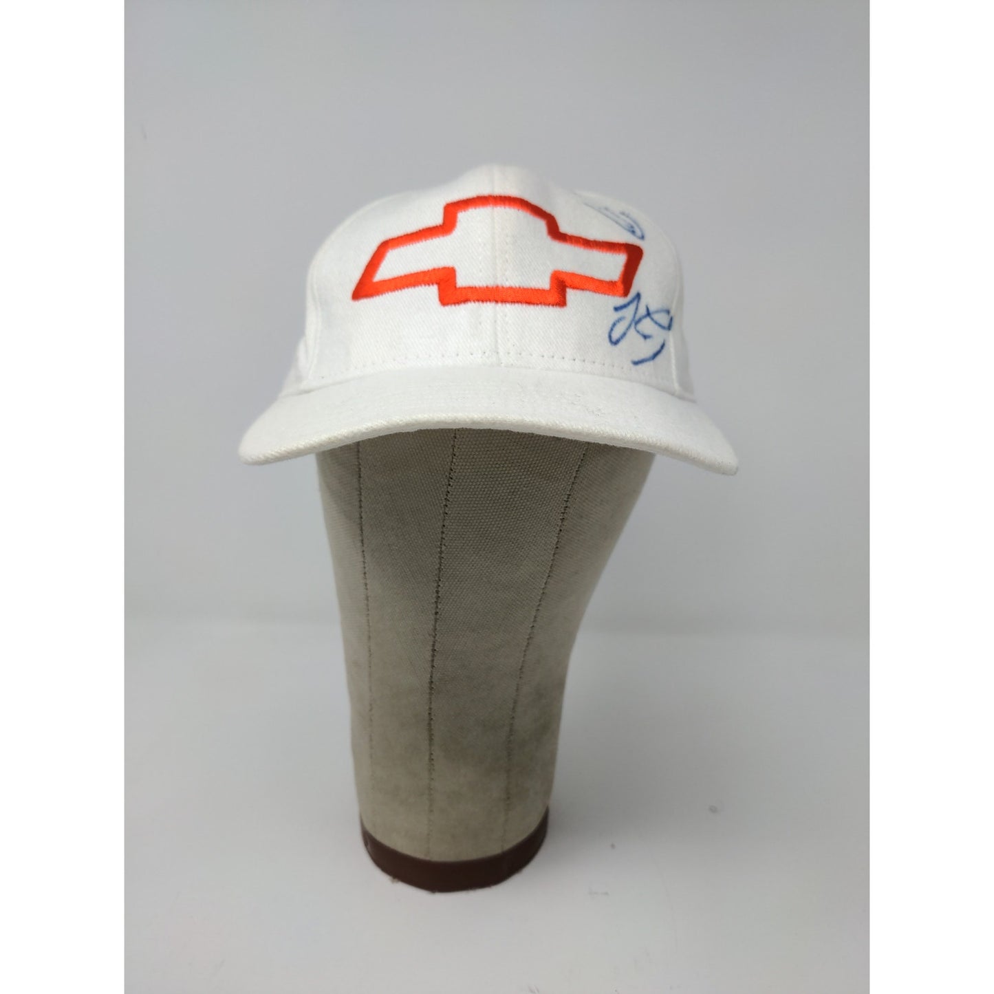 Raceshop Chevrolet Chevy Snapback Hat Adjustable White Autographed