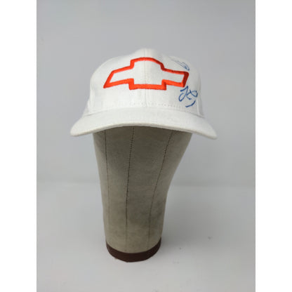 Raceshop Chevrolet Chevy Snapback Hat Adjustable White Autographed