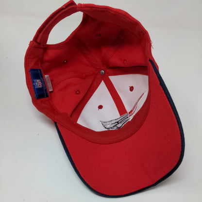 Reebok NFL Football New England Patriots Strapback Hat Red Embroidered Logo