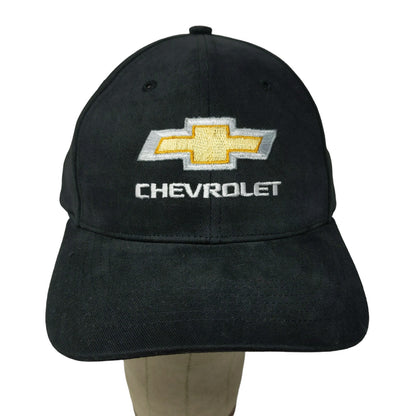 Chevrolet Strapback Hat Black Adjustable Winner's Circle Chevy Embroidered Logo