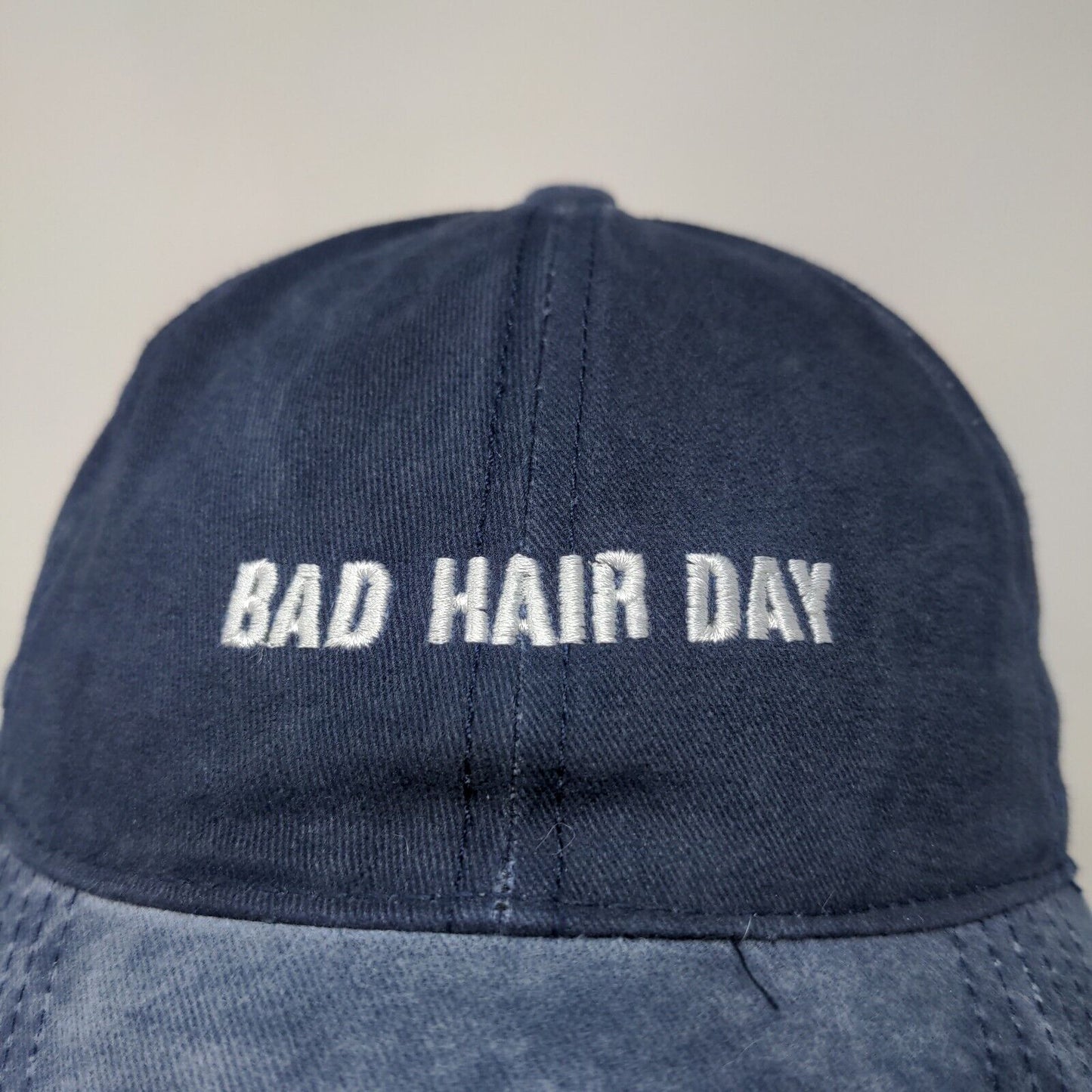 David and Young Men's Slideback Hat Blue OSFM Bad Hair Day Embroidered Logo