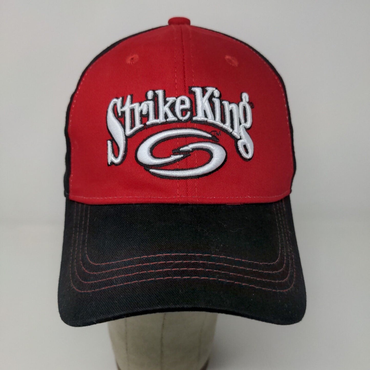 Strike King Fishing Lure Strapback Hat Red Black OSFM Embroidered Logo