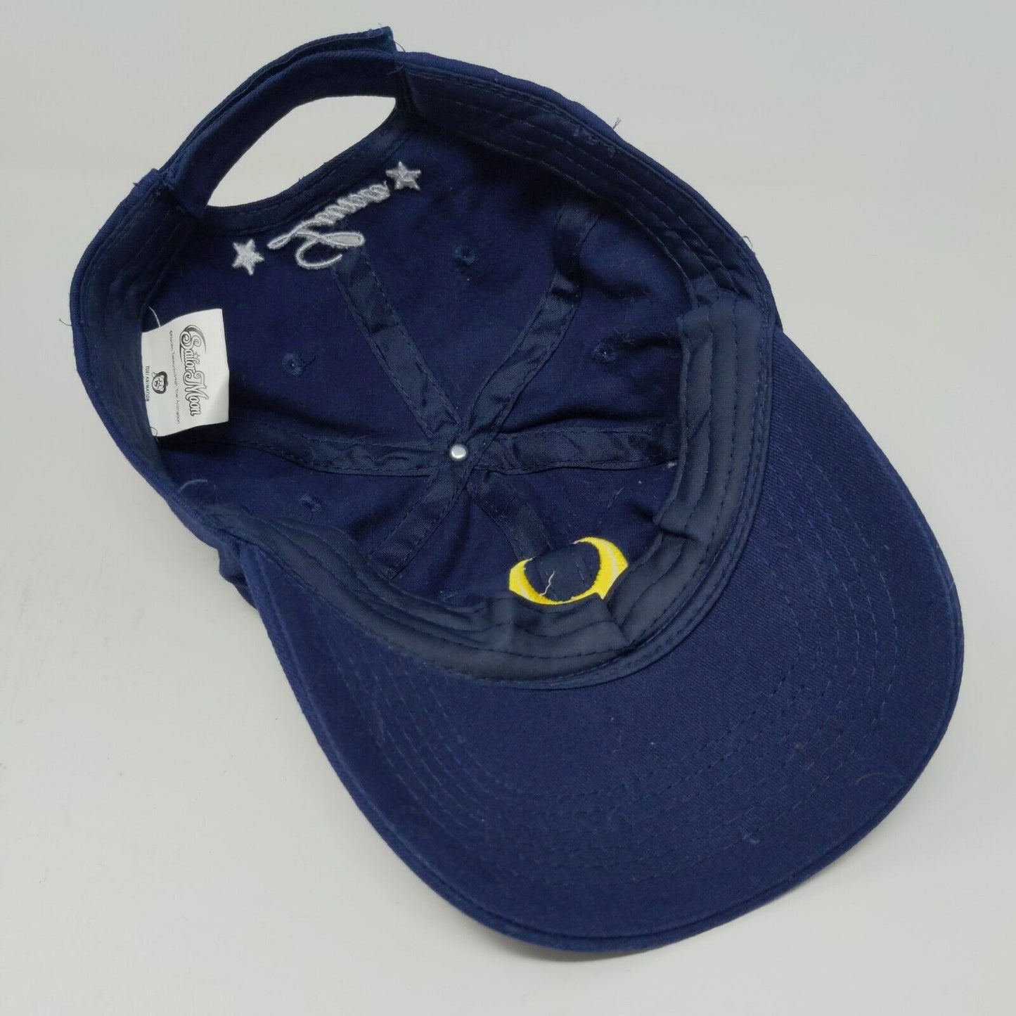 Sailor Moon Women's Strapback Hat Blue Embroidered Luna Moon Logo Anime Toei