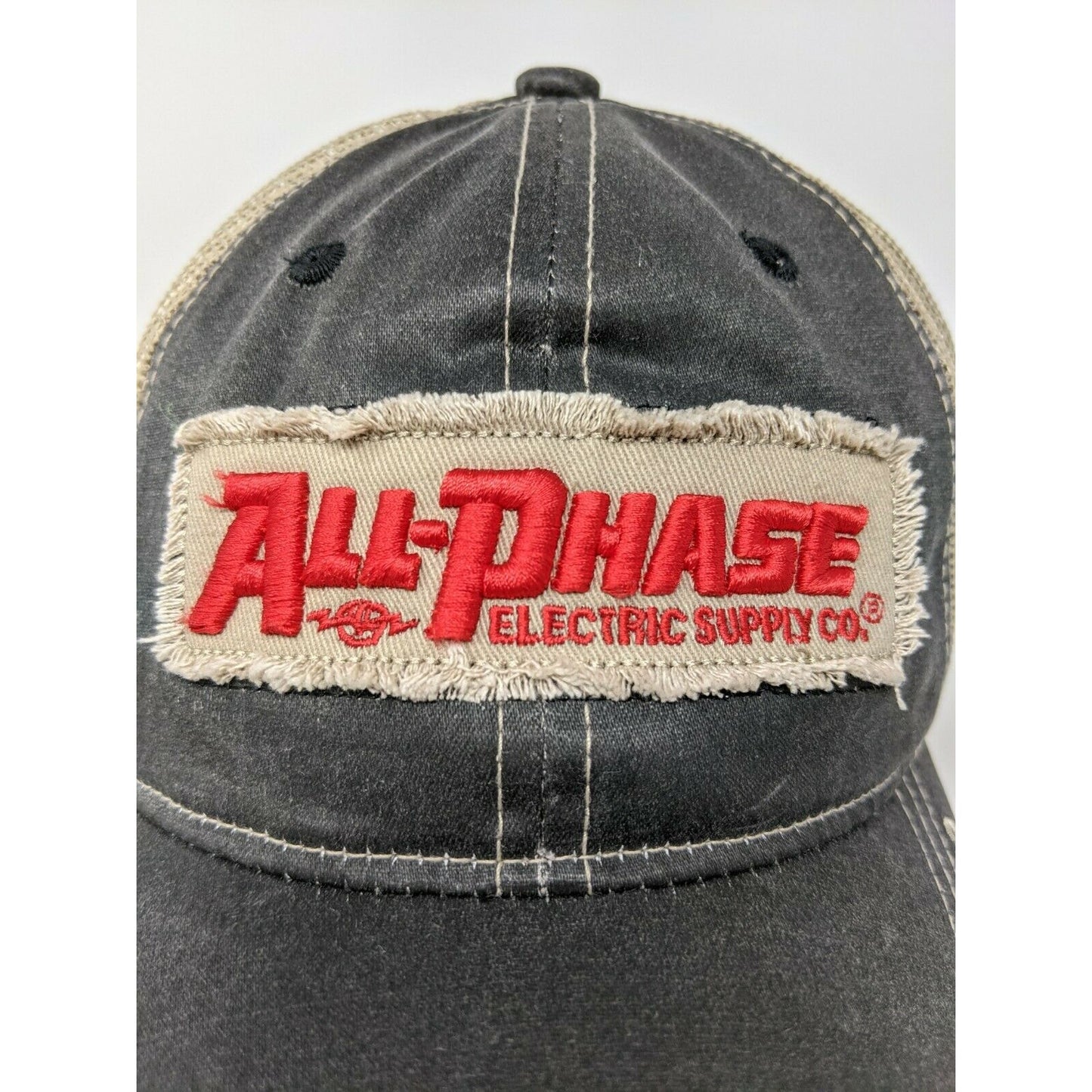 All-Phase Electric Supply Co Cap Hat Meshback Snapback Spellout Patch Black