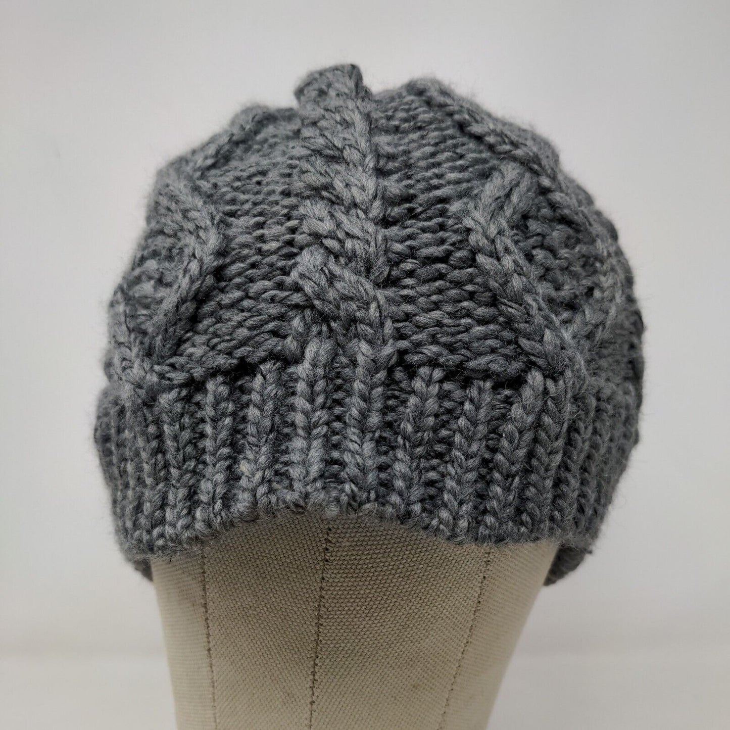 Chaos Women's Knit Beanie Hat Cap Cable Knit Gray One Size Acrylic