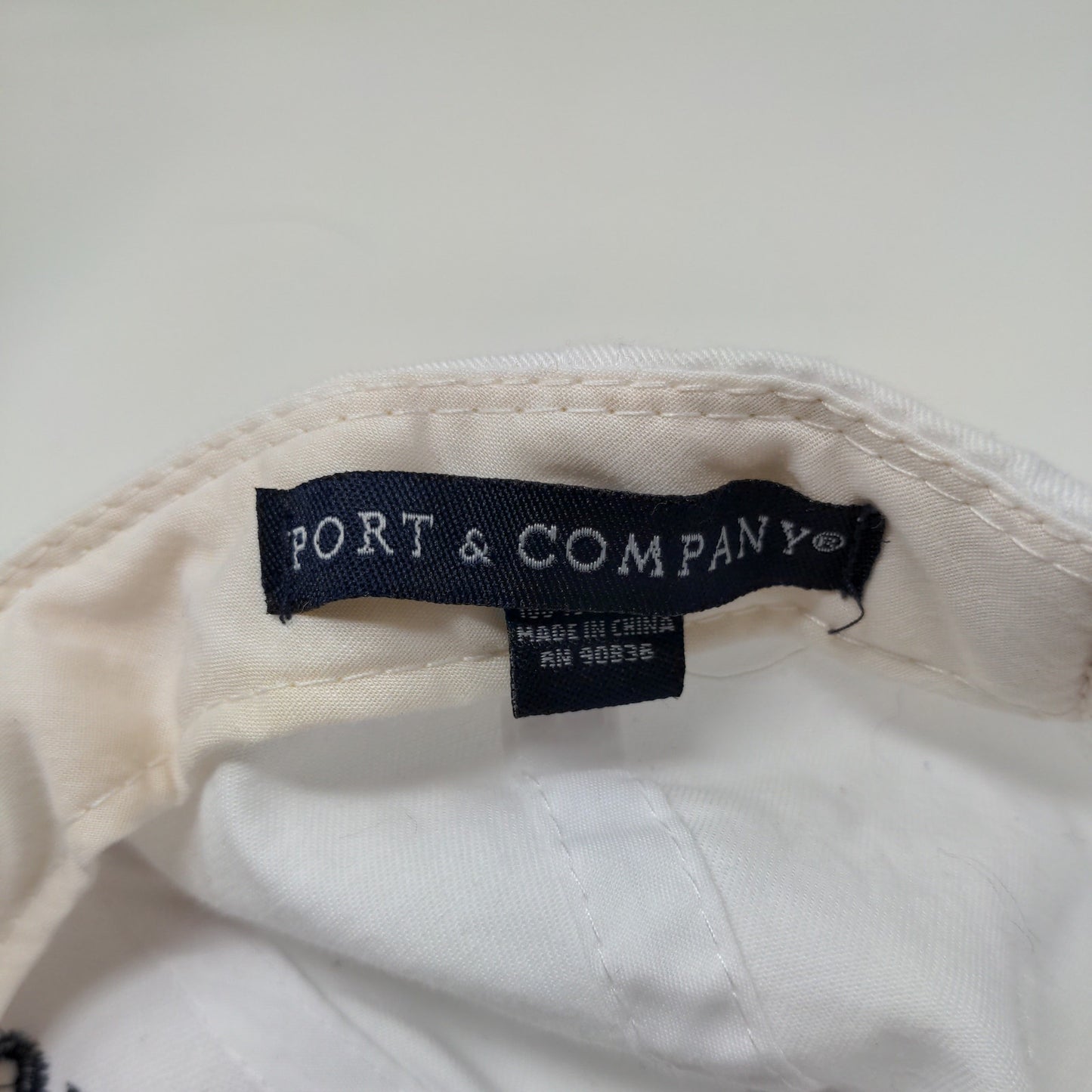 Port & Company Boomers Up Dad Hat White Strapback Embroidered Spell Out