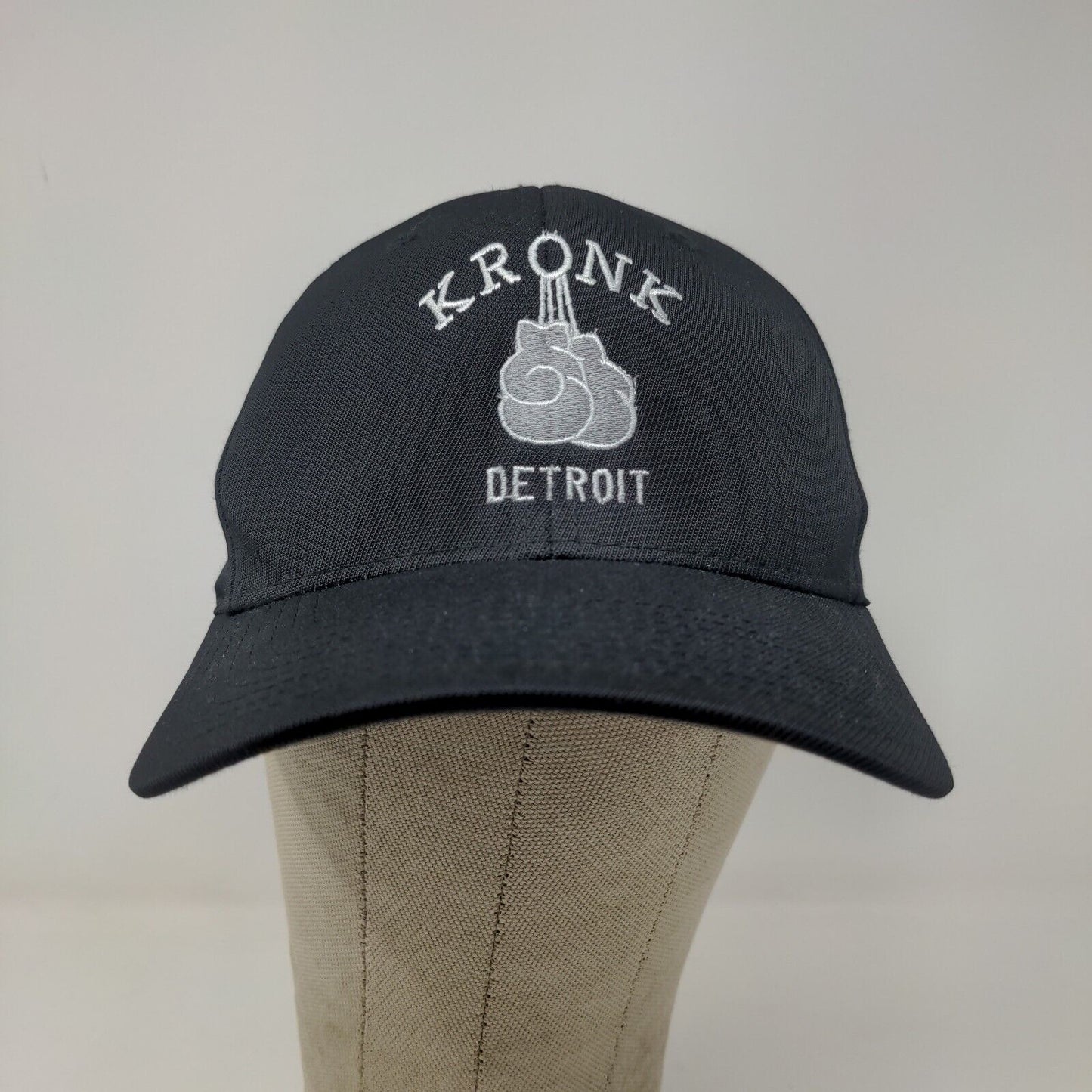 Flexfit Men's Kronk Detroit Fitted Hat Black Size S-M Embroidered Gloves Boxing