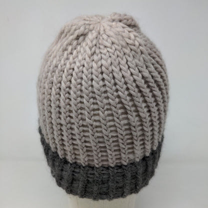 Unbranded Men's Knit Beanie Ski Cap Hat Gray Multicolor Patch Circle H Logo