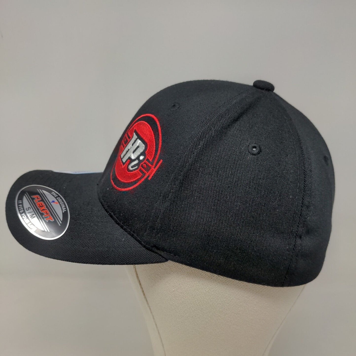 Yupoong Flexfix Men's Fitted Hat Black Size S/M Embroidered HPi Logo W/Stickers