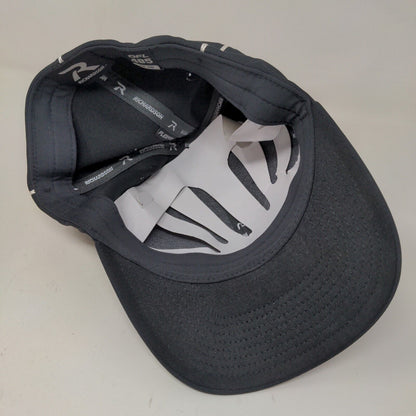 Richardson Men's Fitted Hat Black White Size S/M Blank Polyester Spandex
