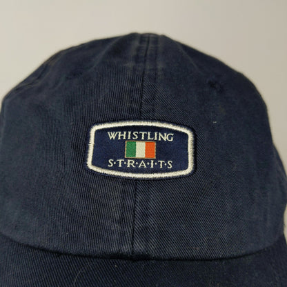 Whistling Straits Golf Course Strapback Hat Blue Embroidered Logo