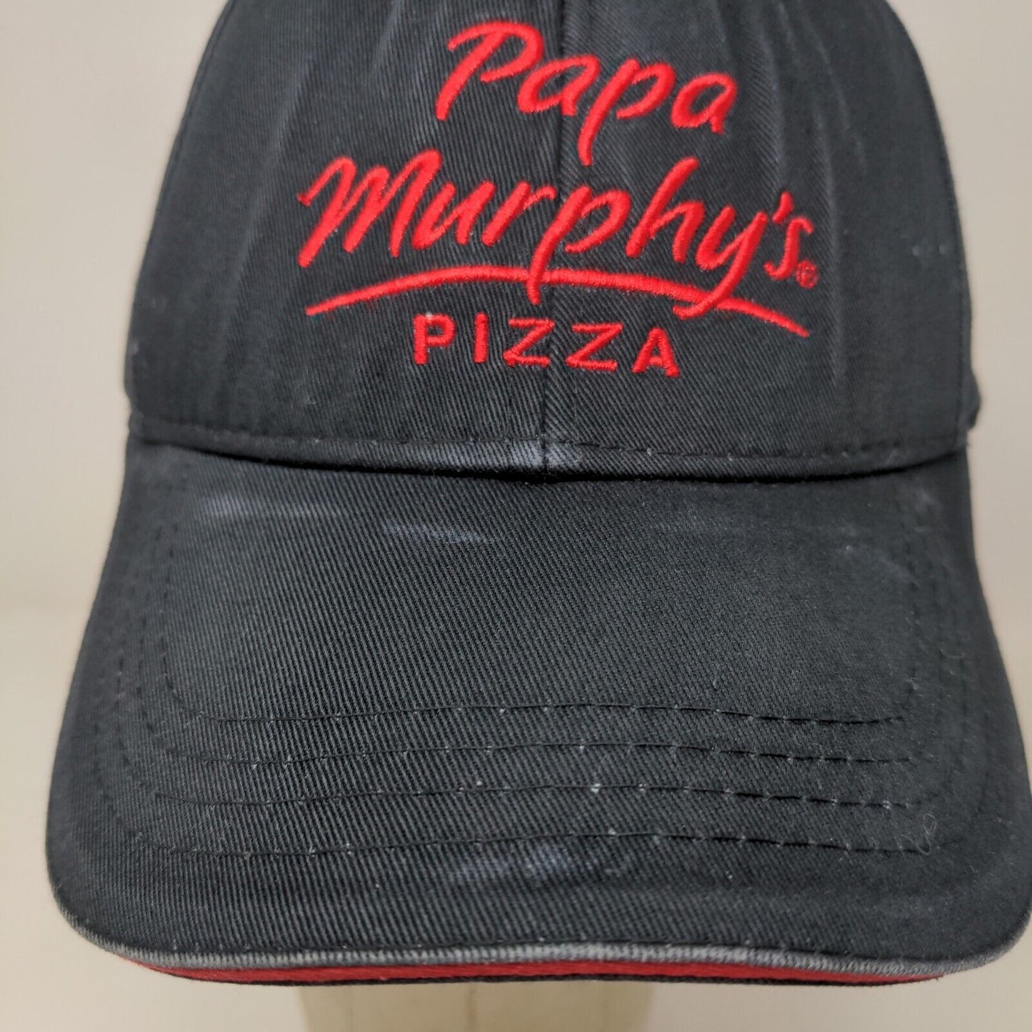 Papa Murphy's Men's Strapback Hat Cap Black Embroidered Logo Employee Uniform