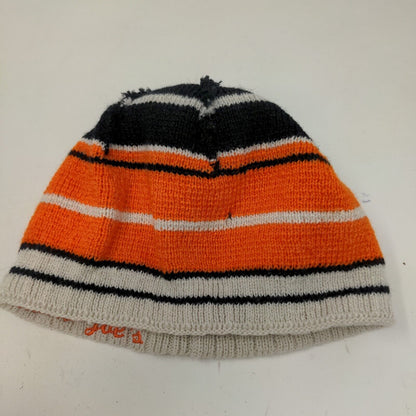 Eskimo Joe's Men's Beanie Cap Hat Orange Striped OSFA Embroidered Logo
