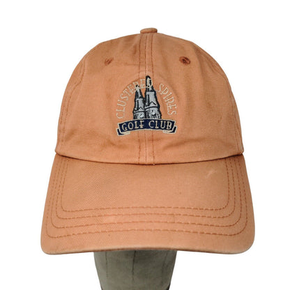 Clustere Spires Golf Club Orange Hat Cap Adjustable Strap Back Embroidered