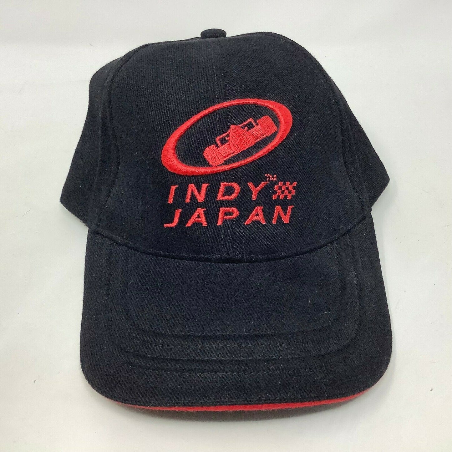 Rare Indy Japan Twin Ring Motegi Hat Black Strapback Red & Black Embroidered