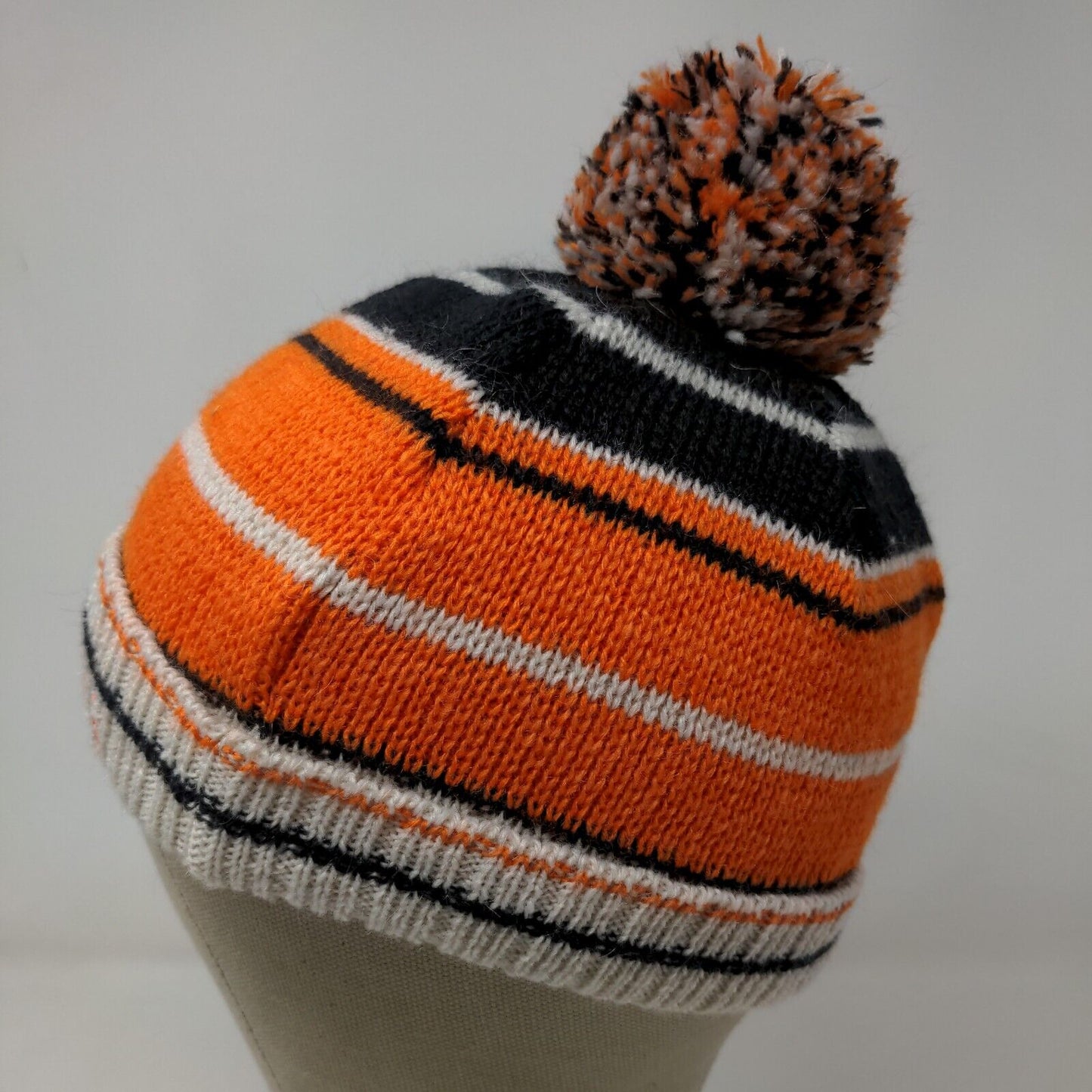 Eskimo Joe's Men's Beanie Cap Hat Orange Striped OSFA Embroidered Logo