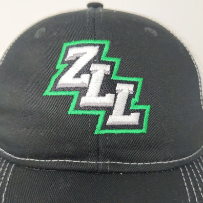 Port Authority Snapback Meshback Hat Embroidered ZLL Black White