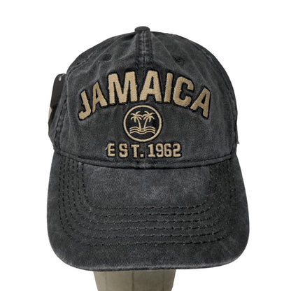 Lifestyle Jamaica Strapback Hat Gray Embroidered Logo Cotton Adjustable W/Tags