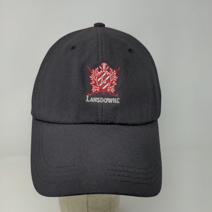 Lansdowne Golf Strapback Hat Black One Size Embroidered Logo