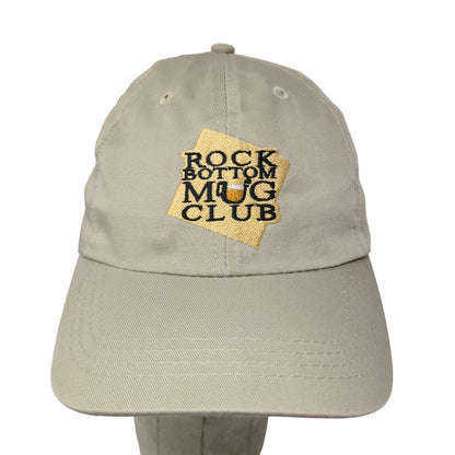 Rock Bottom Mug Club Men's Hat Tan Adjustable Slideback Embroidered Logo