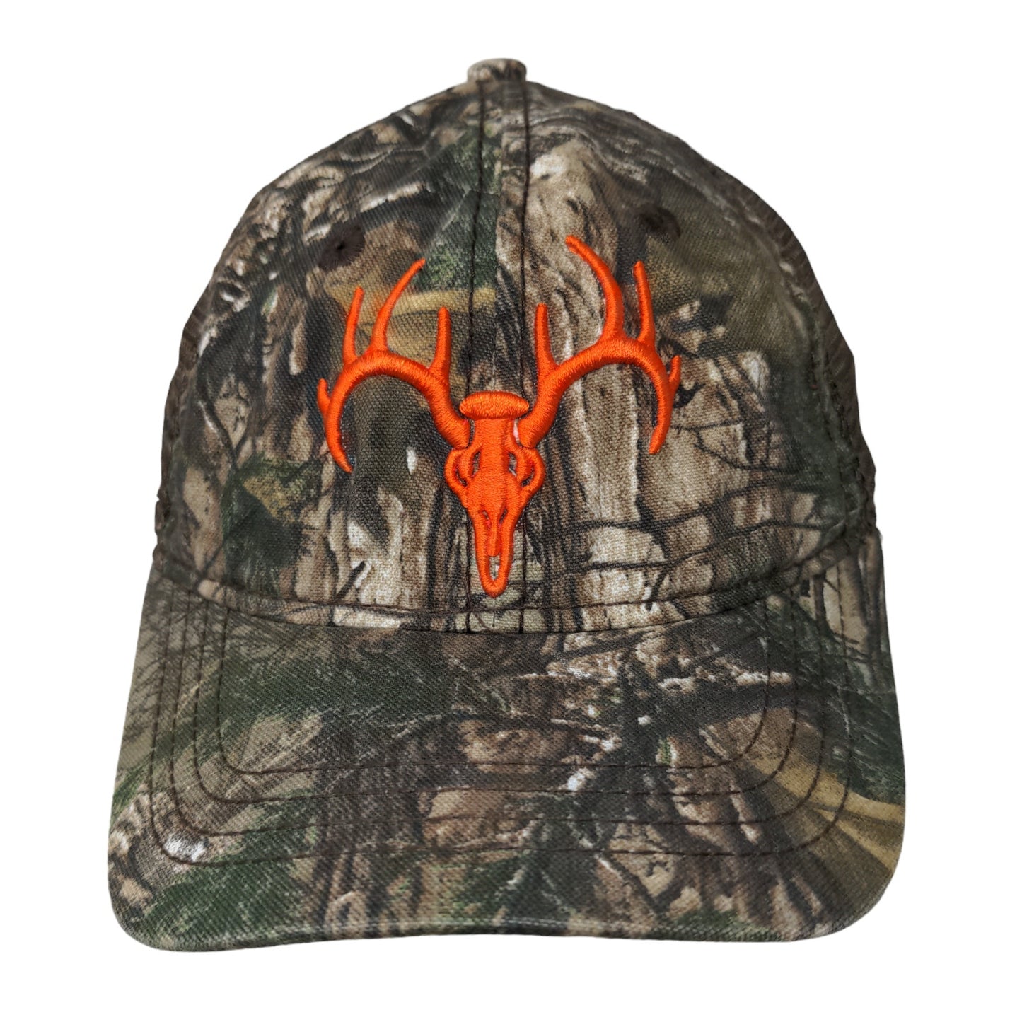 Unbranded Men's Snapback Mesh Back Camouflage Hat Embroidered Deer Skull Logo