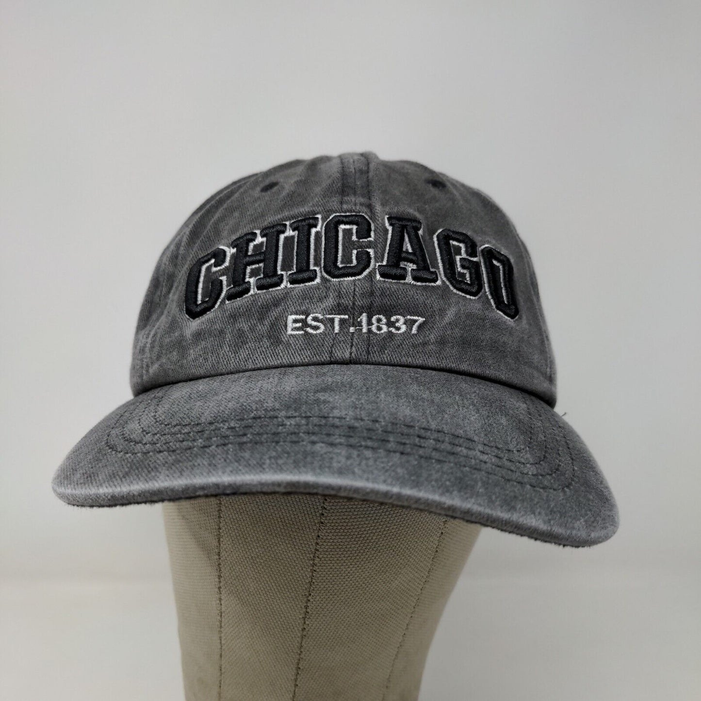 Chicago Men's Slideback Hat Gray Adjustable Embroidered Logo