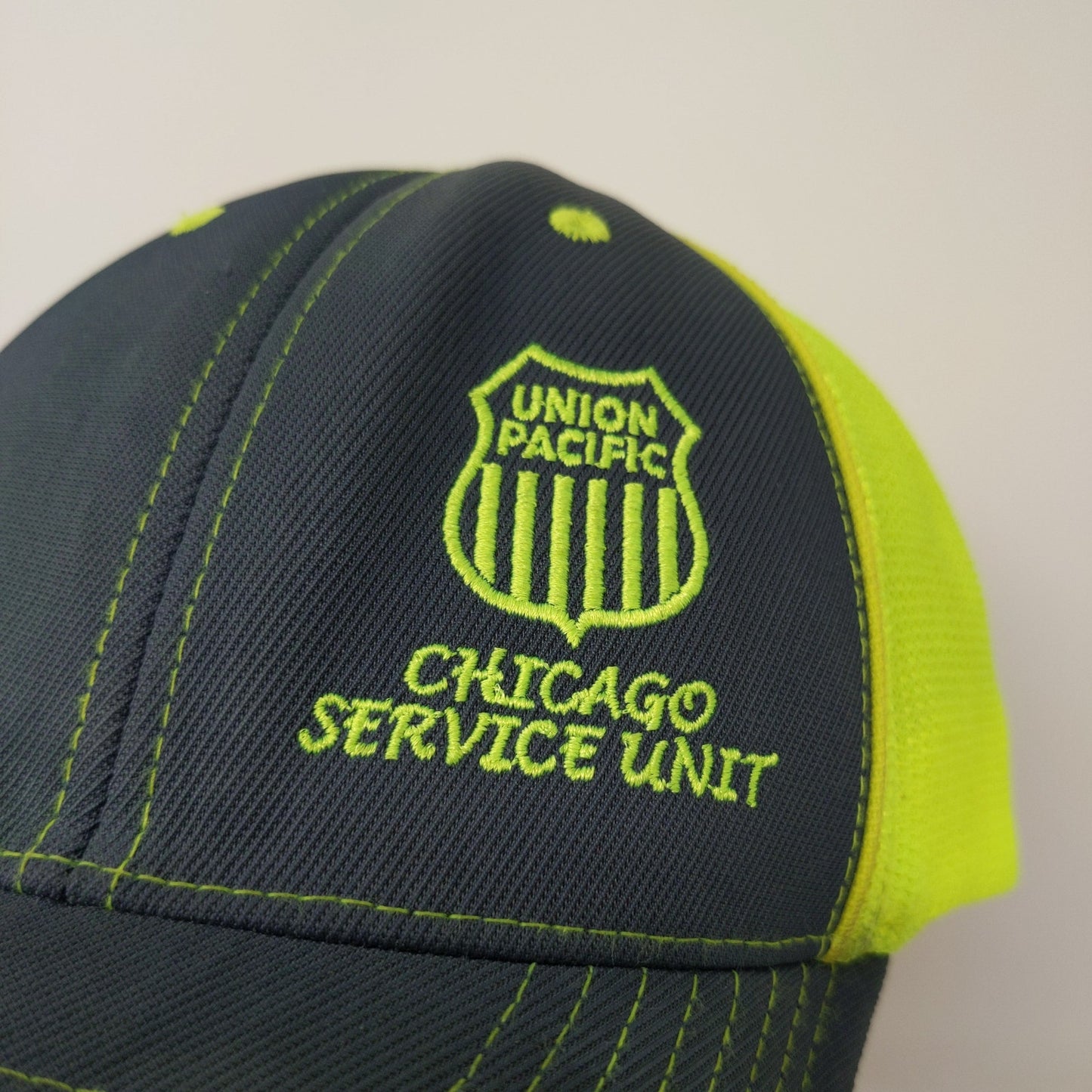 Union Pacific Railroad Chicago Service Unit Hat Size L/XL 7-3/8 - 8 Embroidered