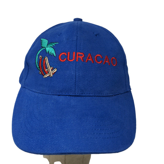 Curaco Men's Slideback Hat Blue Embroidered Logo Caribbean Beach