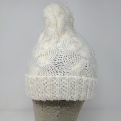 Old Navy Cable Knit Beanie Toboggan Hat Acrylic/Nylon Blend One Size Cream
